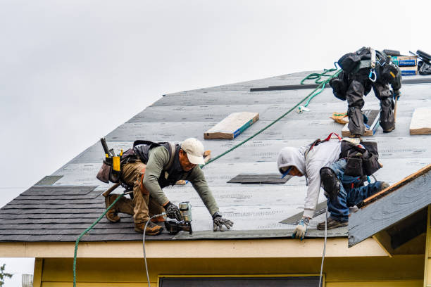 Professional Gutter Installation technician working in Newtonsville, OH